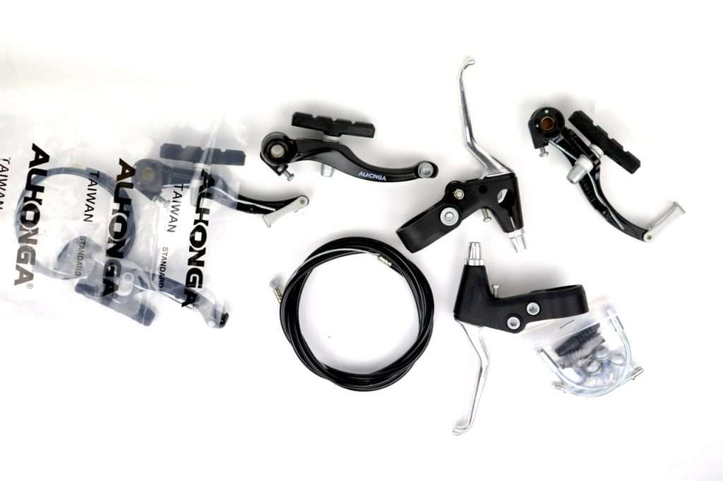 SET COMPLETO FRENOS V-BRAKE ALHONGA NEGRO / ALUMINIO