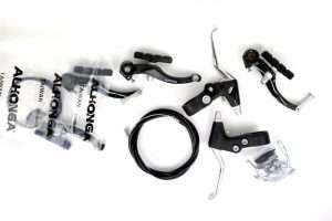 SET COMPLETO FRENOS V-BRAKE ALHONGA NEGRO / ALUMINIO