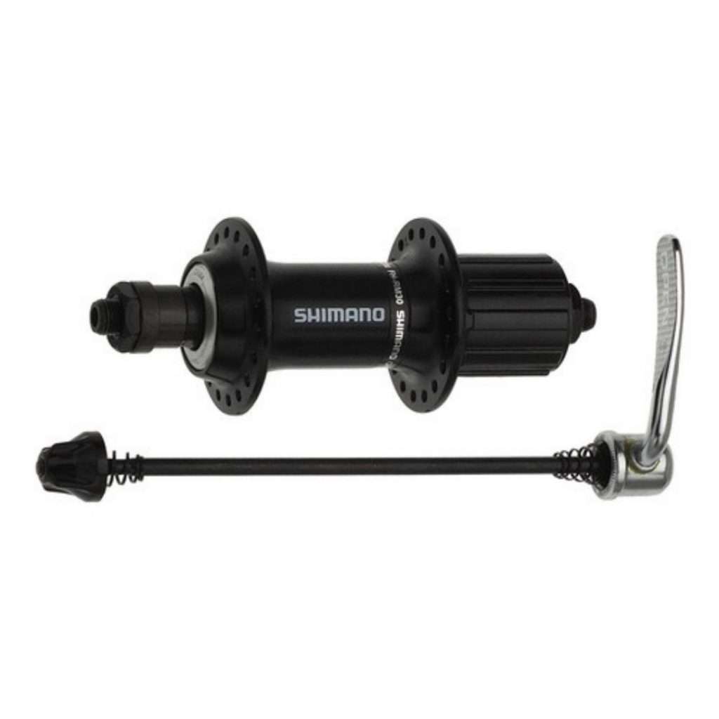 MAZA SHIMANO POSTERIOR 36H FH-RM30 / 7V / V-BRAKE / CASETERO / QR / ALUMINIO / NEGRO