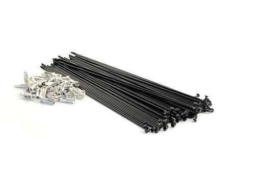 RAYOS NEGRO ACERO INOX CON NIPLES 29" x32H