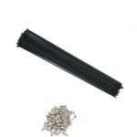 RAYOS NEGRO ACERO INOX CON NIPLES 27.5" x32H