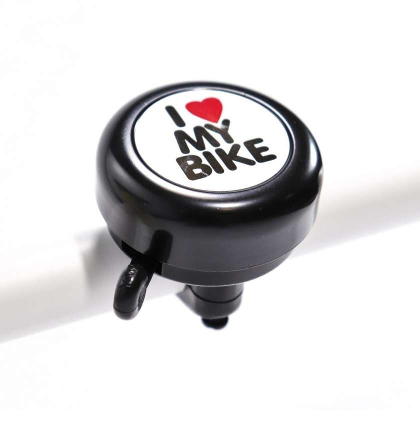TIMBRE NEGRO ATOM I LOVE MY BIKE / ALUMINIO / 55MM