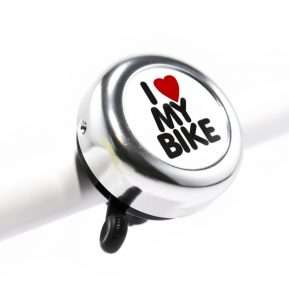 TIMBRE PLATEADO ATOM I LOVE MY BIKE / ALUMINIO / 55MM