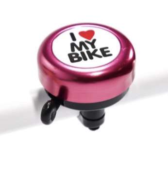 TIMBRE ROJO ATOM I LOVE MY BIKE / ALUMINIO / 55MM