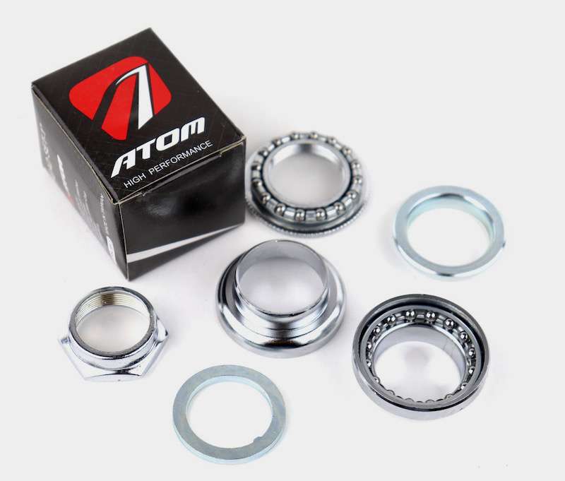 TAZA DE DIRECCIÓN ATOM 1" AT64 / BILLAS / ACERO / PLATEADO