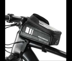 BOLSO IMPERMEABLE CON PANTALLA CELULAR 6” TÁCTIL PARA MARCO 017-2BK NEGRO ROCKBROS
