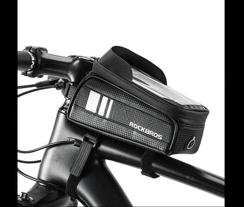 BOLSO IMPERMEABLE CON PANTALLA CELULAR 6” TÁCTIL PARA MARCO 017-2BK NEGRO ROCKBROS