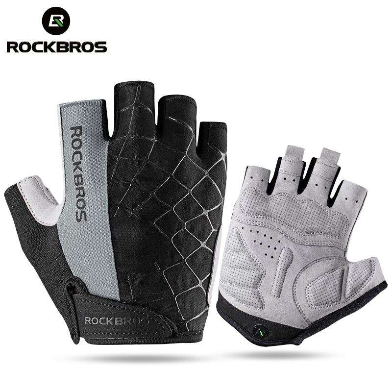 GUANTES ROCKBROS MITONES DE MEDIO DEDO S109 GRIS TALLA L / XL