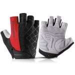 GUANTES ROCKBROS MITONES DE MEDIO DEDO S109 ROJO TALLA L / XL