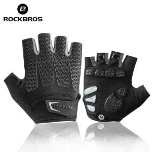 GUANTES ROCKBROS MITONES DE MEDIO DEDO CON GEL S169B GRIS TALLA L / M / XL / XXL