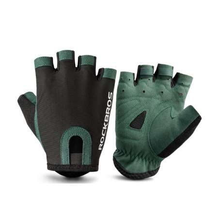 GUANTES ROCKBROS MITONES DE MEDIO DEDO S260 VERDE TALLA M / XL / XXL