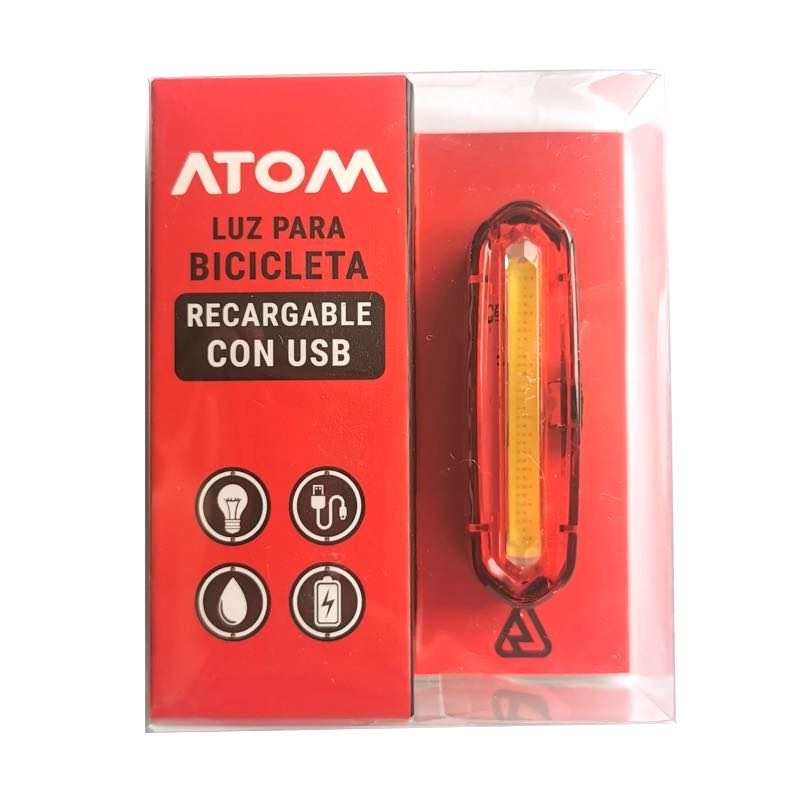 LUZ POSTERIOR ATOM AT-096 100 LUMENES / RECARGABLE 600MAH