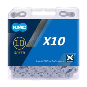 CADENA 10V KMC X10 SILVER/BLACK 1/2″ X 11/128″ 116L