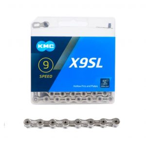 CADENA MTB 9V KMC X9SL 1/2" x 11/128" 116L PLATEADA SILVER