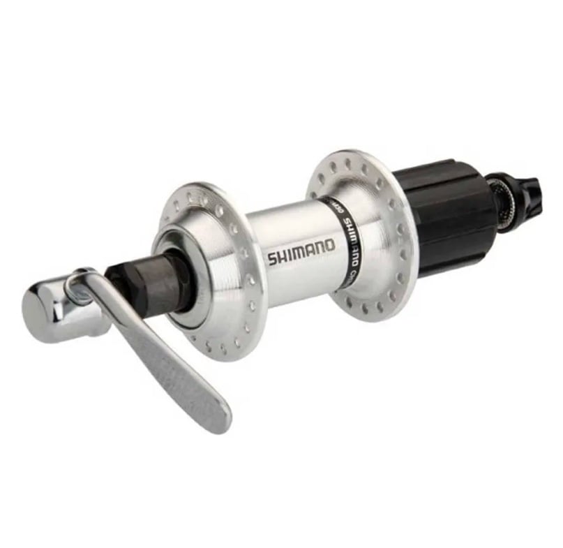 MAZA SHIMANO POSTERIOR 36H FH-RM30 / 7V / V-BRAKE / CASETERO / QR / ALUMINIO / PLATEADO