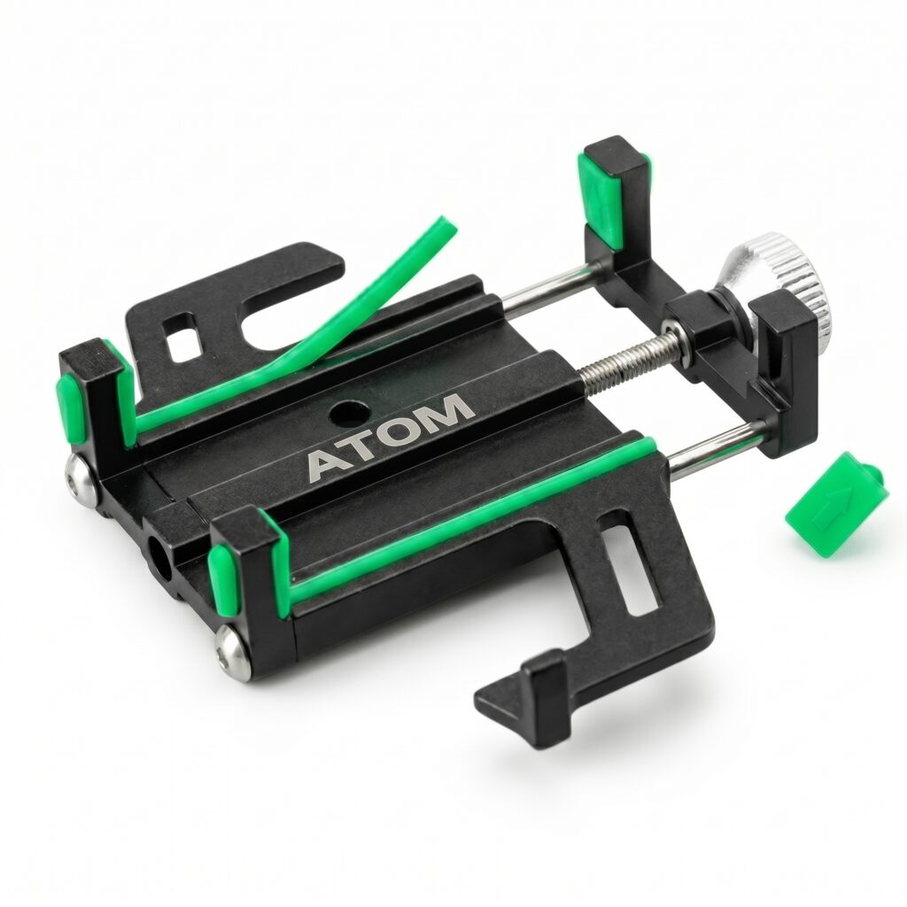 PORTA CELULAR ATOM PHD-3699 / NEGRO-VERDE / SOPORTE